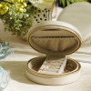 Round Faux Leather Jewellery Box for Rings, Earrings, Necklace