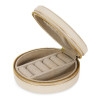 Round Faux Leather Jewellery Box for Rings, Earrings, Necklace
