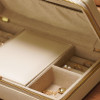 Round Faux Leather Jewellery Box for Rings, Earrings, Necklace