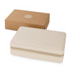 Round Faux Leather Jewellery Box for Rings, Earrings, Necklace