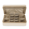Round Faux Leather Jewellery Box for Rings, Earrings, Necklace