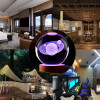 GITGRNTH 3D Galaxy Crystal Ball Lamp With Light Changing Wooden Base - 2.36 Inch Solar System Night Light, 3D Crystal Ball, Galaxy Ball, Galaxy Ball Lamp (16 Color),Led