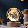 GITGRNTH 3D Galaxy Crystal Ball Lamp With Light Changing Wooden Base - 2.36 Inch Solar System Night Light, 3D Crystal Ball, Galaxy Ball, Galaxy Ball Lamp (16 Color),Led