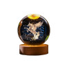 GITGRNTH 3D Galaxy Crystal Ball Lamp With Light Changing Wooden Base - 2.36 Inch Solar System Night Light, 3D Crystal Ball, Galaxy Ball, Galaxy Ball Lamp (16 Color),Led