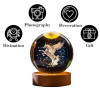 GITGRNTH 3D Galaxy Crystal Ball Lamp With Light Changing Wooden Base - 2.36 Inch Solar System Night Light, 3D Crystal Ball, Galaxy Ball, Galaxy Ball Lamp (16 Color),Led