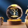 GITGRNTH 3D Galaxy Crystal Ball Lamp With Light Changing Wooden Base - 2.36 Inch Solar System Night Light, 3D Crystal Ball, Galaxy Ball, Galaxy Ball Lamp (16 Color),Led