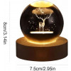 GITGRNTH 3D Galaxy Crystal Ball Lamp With Light Changing Wooden Base - 2.36 Inch Solar System Night Light, 3D Crystal Ball, Galaxy Ball, Galaxy Ball Lamp (16 Color),Led