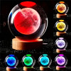 GITGRNTH 3D Galaxy Crystal Ball Lamp With Light Changing Wooden Base - 2.36 Inch Solar System Night Light, 3D Crystal Ball, Galaxy Ball, Galaxy Ball Lamp (16 Color),Led