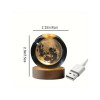 GITGRNTH 3D Galaxy Crystal Ball Lamp With Light Changing Wooden Base - 2.36 Inch Solar System Night Light, 3D Crystal Ball, Galaxy Ball, Galaxy Ball Lamp (16 Color),Led