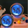GITGRNTH 3D Galaxy Crystal Ball Lamp With Light Changing Wooden Base - 2.36 Inch Solar System Night Light, 3D Crystal Ball, Galaxy Ball, Galaxy Ball Lamp (16 Color),Led