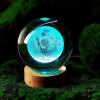 GITGRNTH 3D Galaxy Crystal Ball Lamp With Light Changing Wooden Base - 2.36 Inch Solar System Night Light, 3D Crystal Ball, Galaxy Ball, Galaxy Ball Lamp (16 Color),Led