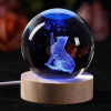 GITGRNTH 3D Galaxy Crystal Ball Lamp With Light Changing Wooden Base - 2.36 Inch Solar System Night Light, 3D Crystal Ball, Galaxy Ball, Galaxy Ball Lamp (16 Color),Led