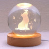 GITGRNTH 3D Galaxy Crystal Ball Lamp With Light Changing Wooden Base - 2.36 Inch Solar System Night Light, 3D Crystal Ball, Galaxy Ball, Galaxy Ball Lamp (16 Color),Led