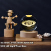 GITGRNTH 3D Galaxy Crystal Ball Lamp With Light Changing Wooden Base - 2.36 Inch Solar System Night Light, 3D Crystal Ball, Galaxy Ball, Galaxy Ball Lamp (16 Color),Led