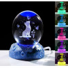 GITGRNTH 3D Galaxy Crystal Ball Lamp With Light Changing Wooden Base - 2.36 Inch Solar System Night Light, 3D Crystal Ball, Galaxy Ball, Galaxy Ball Lamp (16 Color),Led