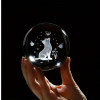 GITGRNTH 3D Galaxy Crystal Ball Lamp With Light Changing Wooden Base - 2.36 Inch Solar System Night Light, 3D Crystal Ball, Galaxy Ball, Galaxy Ball Lamp (16 Color),Led