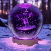 GITGRNTH 3D Galaxy Crystal Ball Lamp With Light Changing Wooden Base - 2.36 Inch Solar System Night Light, 3D Crystal Ball, Galaxy Ball, Galaxy Ball Lamp (16 Color),Led