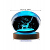 GITGRNTH 3D Galaxy Crystal Ball Lamp With Light Changing Wooden Base - 2.36 Inch Solar System Night Light, 3D Crystal Ball, Galaxy Ball, Galaxy Ball Lamp (16 Color),Led