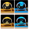 GITGRNTH 3D Galaxy Crystal Ball Lamp With Light Changing Wooden Base - 2.36 Inch Solar System Night Light, 3D Crystal Ball, Galaxy Ball, Galaxy Ball Lamp (16 Color),Led