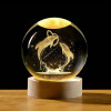 GITGRNTH 3D Galaxy Crystal Ball Lamp With Light Changing Wooden Base - 2.36 Inch Solar System Night Light, 3D Crystal Ball, Galaxy Ball, Galaxy Ball Lamp (16 Color),Led