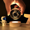 GITGRNTH 3D Galaxy Crystal Ball Lamp With Light Changing Wooden Base - 2.36 Inch Solar System Night Light, 3D Crystal Ball, Galaxy Ball, Galaxy Ball Lamp (16 Color),Led