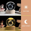 GITGRNTH 3D Galaxy Crystal Ball Lamp With Light Changing Wooden Base - 2.36 Inch Solar System Night Light, 3D Crystal Ball, Galaxy Ball, Galaxy Ball Lamp (16 Color),Led