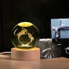 GITGRNTH 3D Galaxy Crystal Ball Lamp With Light Changing Wooden Base - 2.36 Inch Solar System Night Light, 3D Crystal Ball, Galaxy Ball, Galaxy Ball Lamp (16 Color),Led