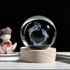 GITGRNTH 3D Galaxy Crystal Ball Lamp With Light Changing Wooden Base - 2.36 Inch Solar System Night Light, 3D Crystal Ball, Galaxy Ball, Galaxy Ball Lamp (16 Color),Led