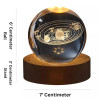 ALLWIN HOUSEWARE 3D Planet Crystal Ball Night Lamp, Solar System Night Light, USB Table Colorful LED Wooden Crystal for Teens Boys and Girls