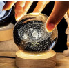 ALLWIN HOUSEWARE 3D Planet Crystal Ball Night Lamp, Solar System Night Light, USB Table Colorful LED Wooden Crystal for Teens Boys and Girls