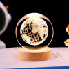 ALLWIN HOUSEWARE 3D Planet Crystal Ball Night Lamp, Solar System Night Light, USB Table Colorful LED Wooden Crystal for Teens Boys and Girls