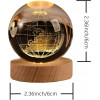ALLWIN HOUSEWARE 3D Planet Crystal Ball Night Lamp, Solar System Night Light, USB Table Colorful LED Wooden Crystal for Teens Boys and Girls