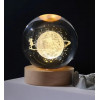ALLWIN HOUSEWARE 3D Planet Crystal Ball Night Lamp, Solar System Night Light, USB Table Colorful LED Wooden Crystal for Teens Boys and Girls