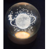 ALLWIN HOUSEWARE 3D Planet Crystal Ball Night Lamp, Solar System Night Light, USB Table Colorful LED Wooden Crystal for Teens Boys and Girls
