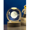 ALLWIN HOUSEWARE 3D Planet Crystal Ball Night Lamp, Solar System Night Light, USB Table Colorful LED Wooden Crystal for Teens Boys and Girls