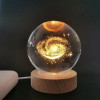 ALLWIN HOUSEWARE 3D Planet Crystal Ball Night Lamp, Solar System Night Light, USB Table Colorful LED Wooden Crystal for Teens Boys and Girls