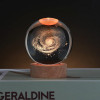 ALLWIN HOUSEWARE 3D Planet Crystal Ball Night Lamp, Solar System Night Light, USB Table Colorful LED Wooden Crystal for Teens Boys and Girls