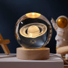 ALLWIN HOUSEWARE 3D Planet Crystal Ball Night Lamp, Solar System Night Light, USB Table Colorful LED Wooden Crystal for Teens Boys and Girls