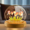 ALLWIN HOUSEWARE 3D Planet Crystal Ball Night Lamp, Solar System Night Light, USB Table Colorful LED Wooden Crystal for Teens Boys and Girls
