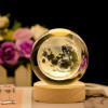 ALLWIN HOUSEWARE 3D Planet Crystal Ball Night Lamp, Solar System Night Light, USB Table Colorful LED Wooden Crystal for Teens Boys and Girls