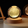 ALLWIN HOUSEWARE 3D Planet Crystal Ball Night Lamp, Solar System Night Light, USB Table Colorful LED Wooden Crystal for Teens Boys and Girls
