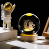 ALLWIN HOUSEWARE 3D Planet Crystal Ball Night Lamp, Solar System Night Light, USB Table Colorful LED Wooden Crystal for Teens Boys and Girls