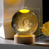ALLWIN HOUSEWARE 3D Planet Crystal Ball Night Lamp, Solar System Night Light, USB Table Colorful LED Wooden Crystal for Teens Boys and Girls