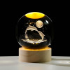 ALLWIN HOUSEWARE 3D Planet Crystal Ball Night Lamp, Solar System Night Light, USB Table Colorful LED Wooden Crystal for Teens Boys and Girls