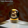 ALLWIN HOUSEWARE 3D Planet Crystal Ball Night Lamp, Solar System Night Light, USB Table Colorful LED Wooden Crystal for Teens Boys and Girls