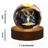 ALLWIN HOUSEWARE 3D Planet Crystal Ball Night Lamp, Solar System Night Light, USB Table Colorful LED Wooden Crystal for Teens Boys and Girls