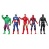 Marvel Hulk, Captain America, Iron Man, Spiderman & Black Panther Action Figure Set - 6 Inch