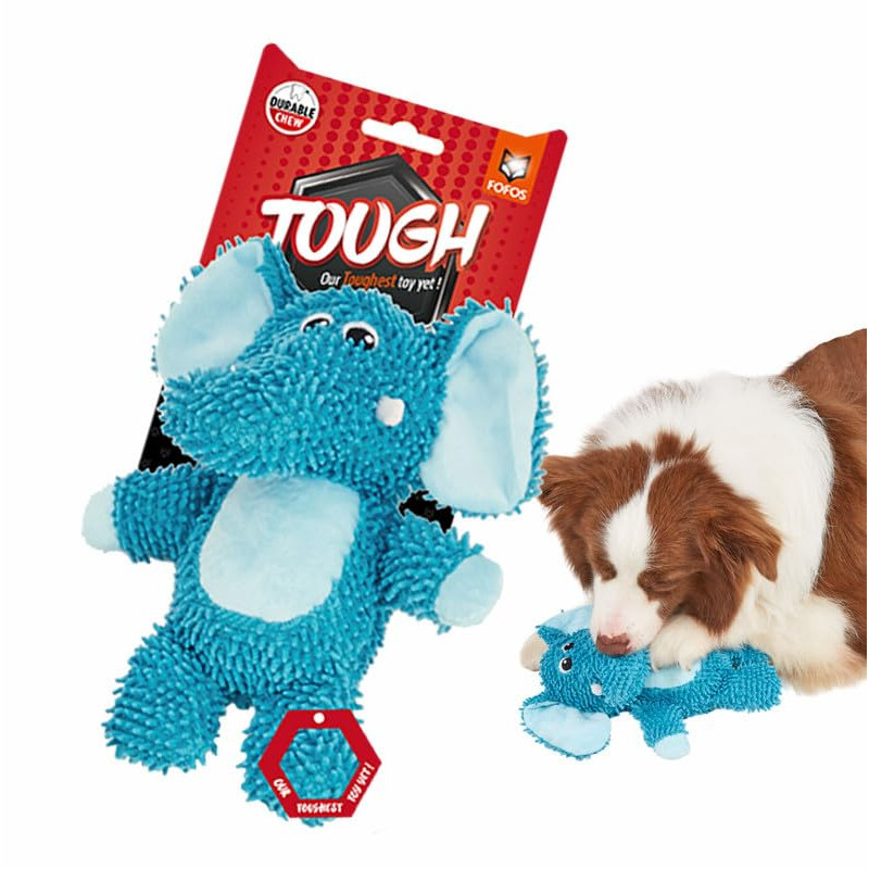 Tough Elephant Plush Dog Toy | Squeaker Inside, Machine Washable