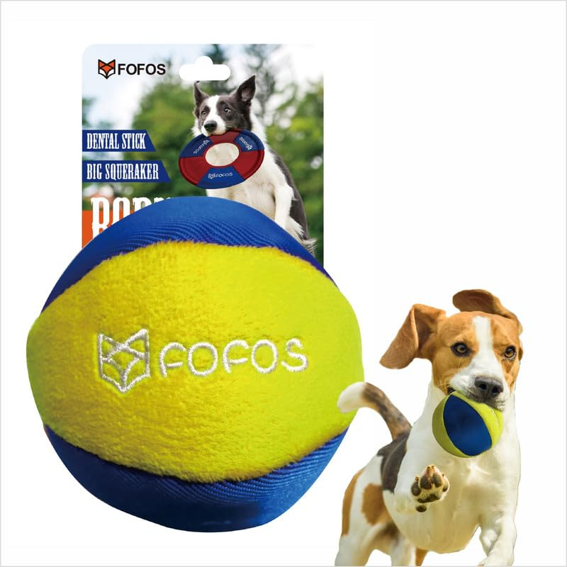 Ball Dog Toy | Yellow, Squeaker | Pet Toys for All Breeds