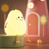 Rechargeable Silicone Pear Night Lamp, Touch Control 7 Color LED Light | Kids Bedroom Decor